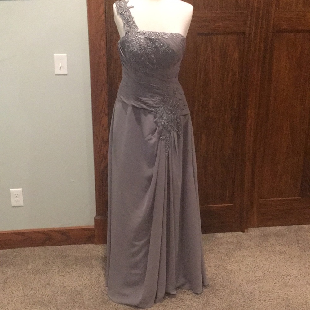 Grey mother of the bride dress